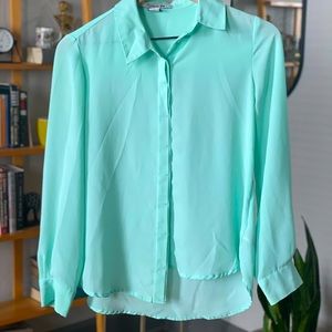 Seafoam Green Button Down Blouse